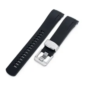 22mm Crafter Blue - Black Rubber Curved Lug Watch Strap for TUD BB M79230