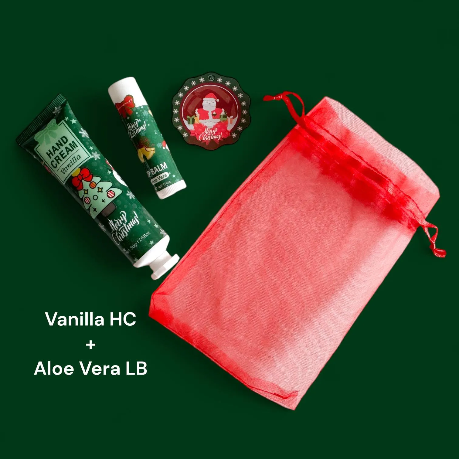 2SKN GIFTIES Christmas Themed Scented Moisturizing Hand Cream & Lip Balm Gift Set