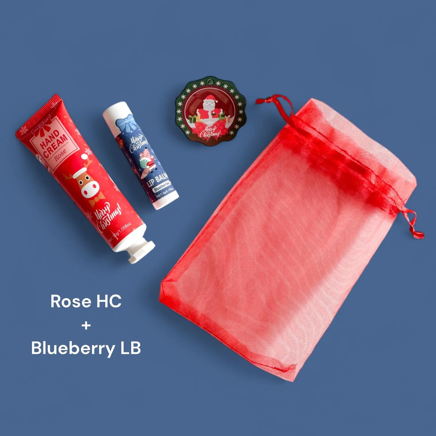 2SKN GIFTIES Christmas Themed Scented Moisturizing Hand Cream & Lip Balm Gift Set