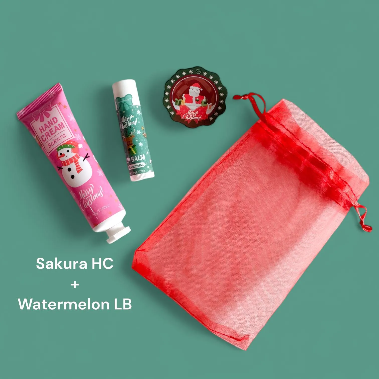 2SKN GIFTIES Christmas Themed Scented Moisturizing Hand Cream & Lip Balm Gift Set
