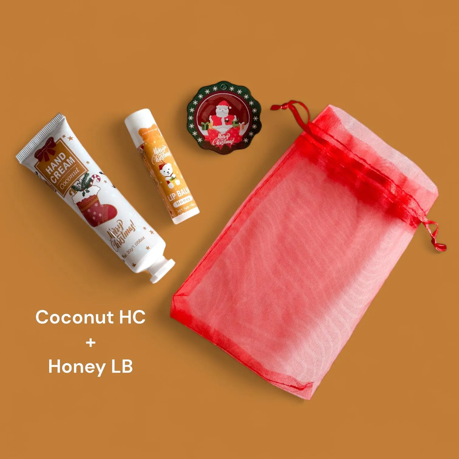 2SKN GIFTIES Christmas Themed Scented Moisturizing Hand Cream & Lip Balm Gift Set