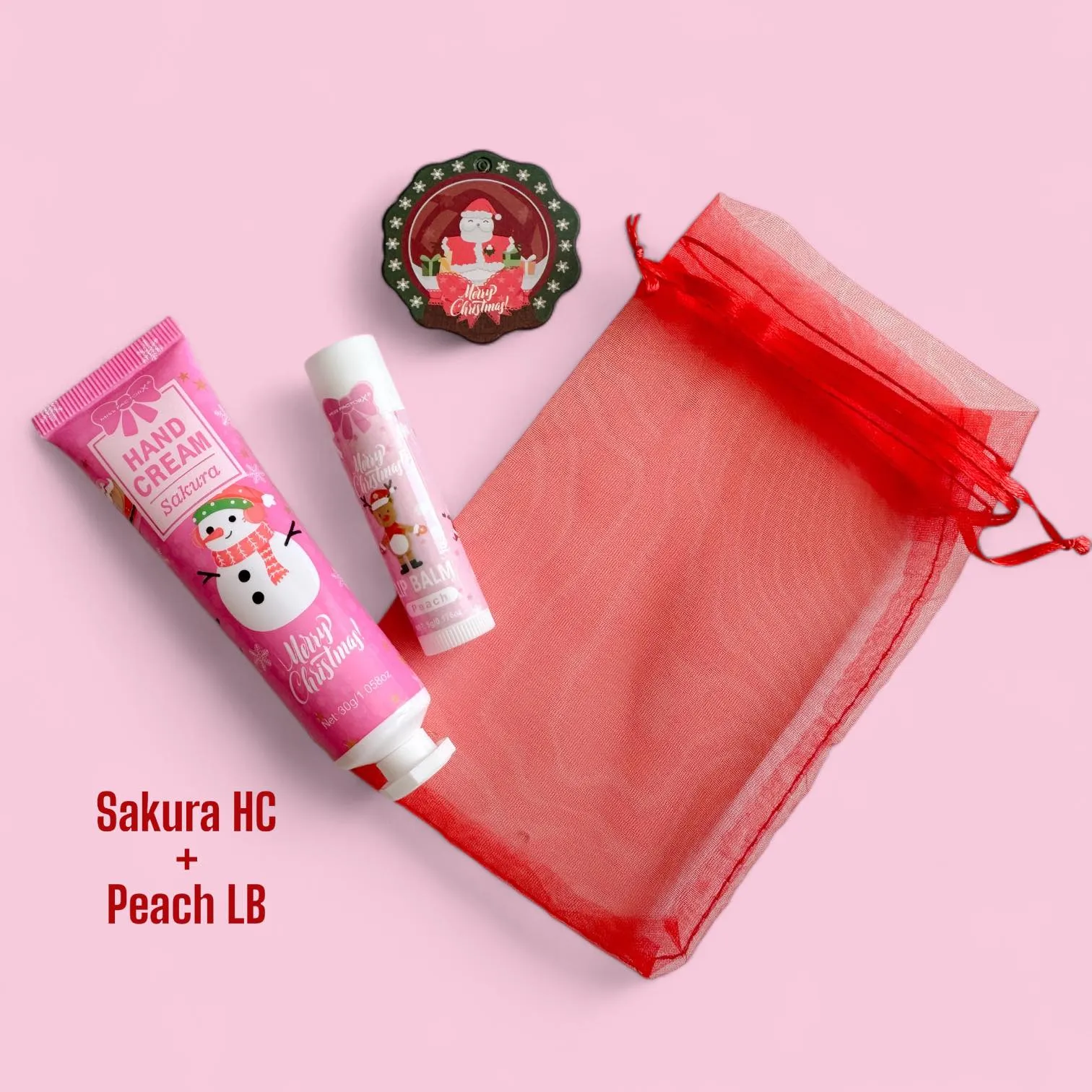 2SKN GIFTIES Christmas Themed Scented Moisturizing Hand Cream & Lip Balm Gift Set