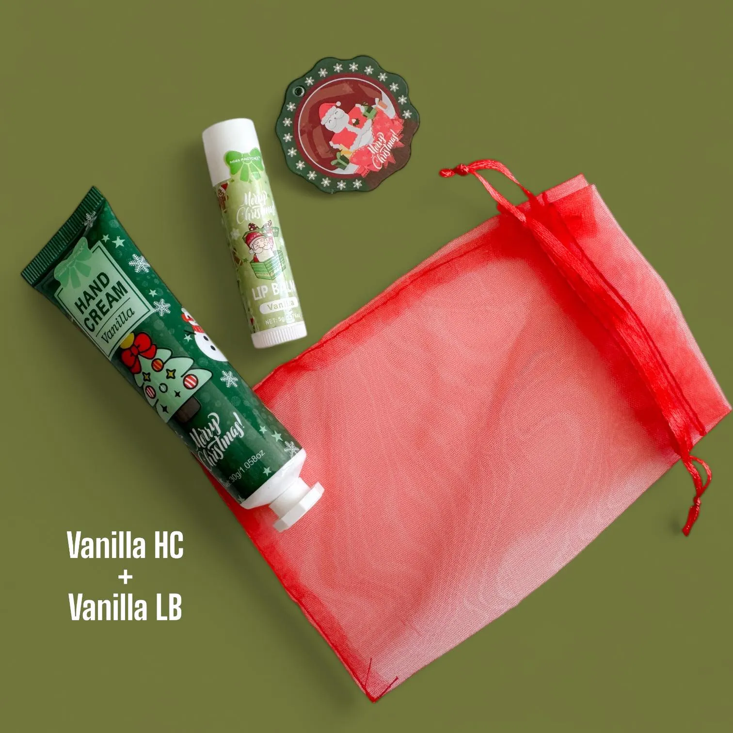 2SKN GIFTIES Christmas Themed Scented Moisturizing Hand Cream & Lip Balm Gift Set