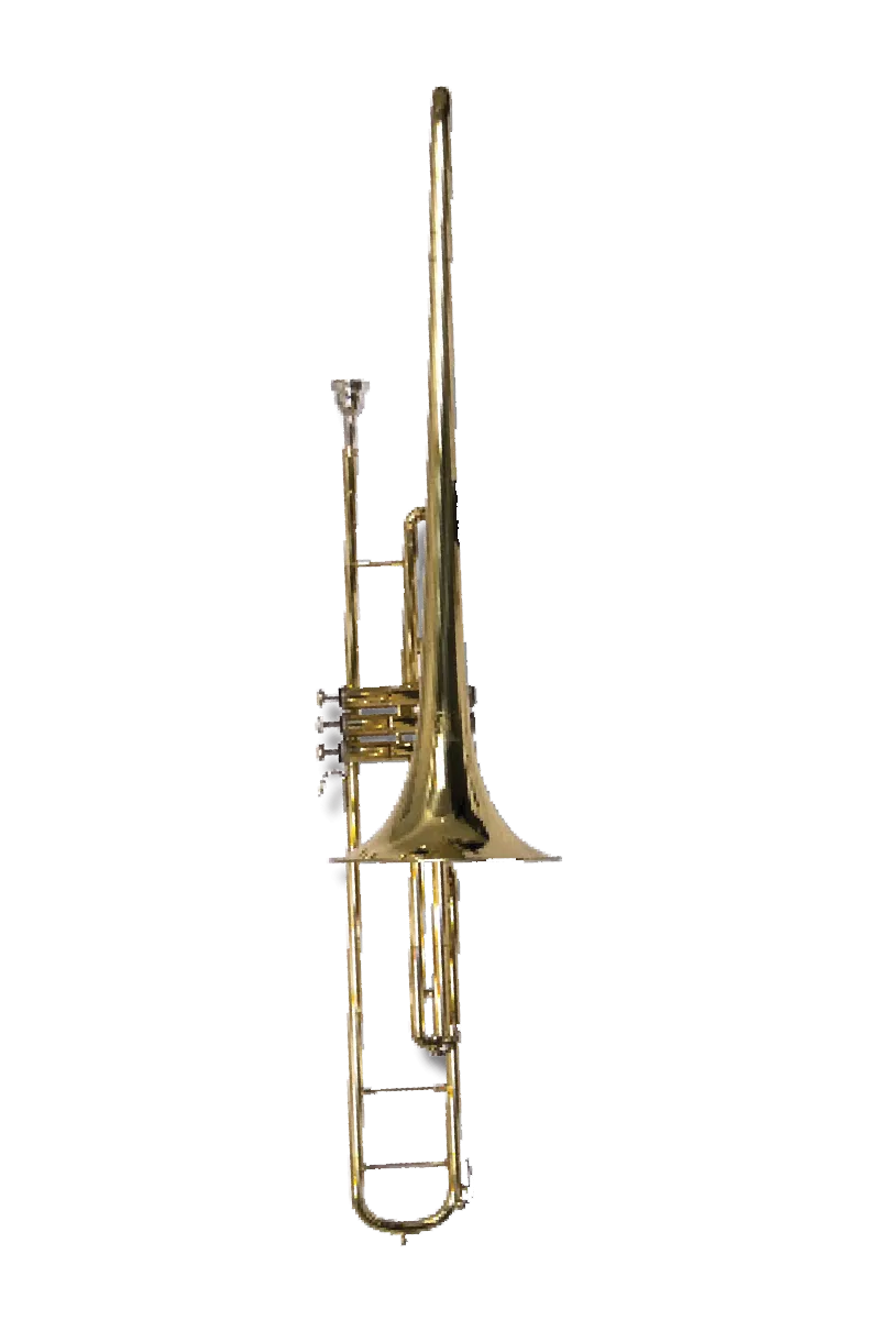 B - U.S.A. WTB-LQV Valve Trombone Outfit - Lacquer  Gold Color
