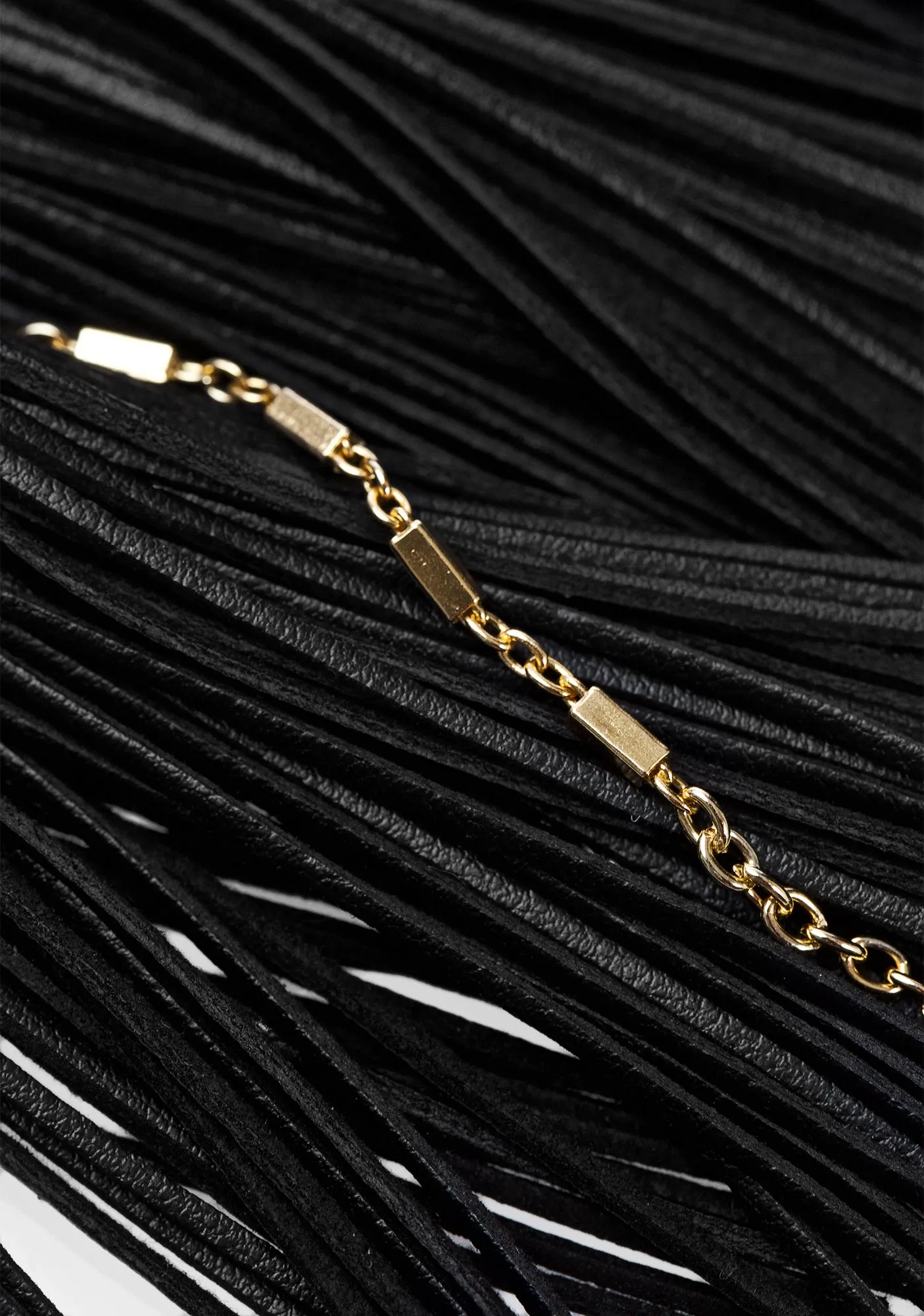 Black Magnolia Tassel Necklace
