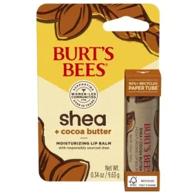 Burt's Bees Shea   Cocoa Butter Paper Tube Lip Balm in Blister Box 0.34 oz. Lip Balm