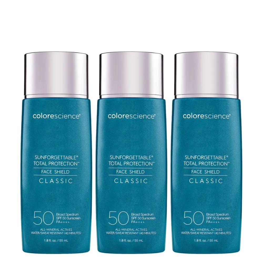 Colorescience Sunforgettable Total Protection Face Shield Classic SPF 50 55ml 3 Pack Set