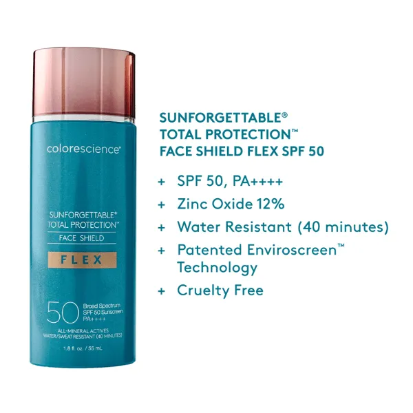 Colorescience Sunforgettable Total Protection Face Shield Flex SPF 50 Medium 55ml 2 Pack Set