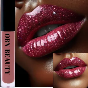 Crimson Pink Glitter Lip Gloss