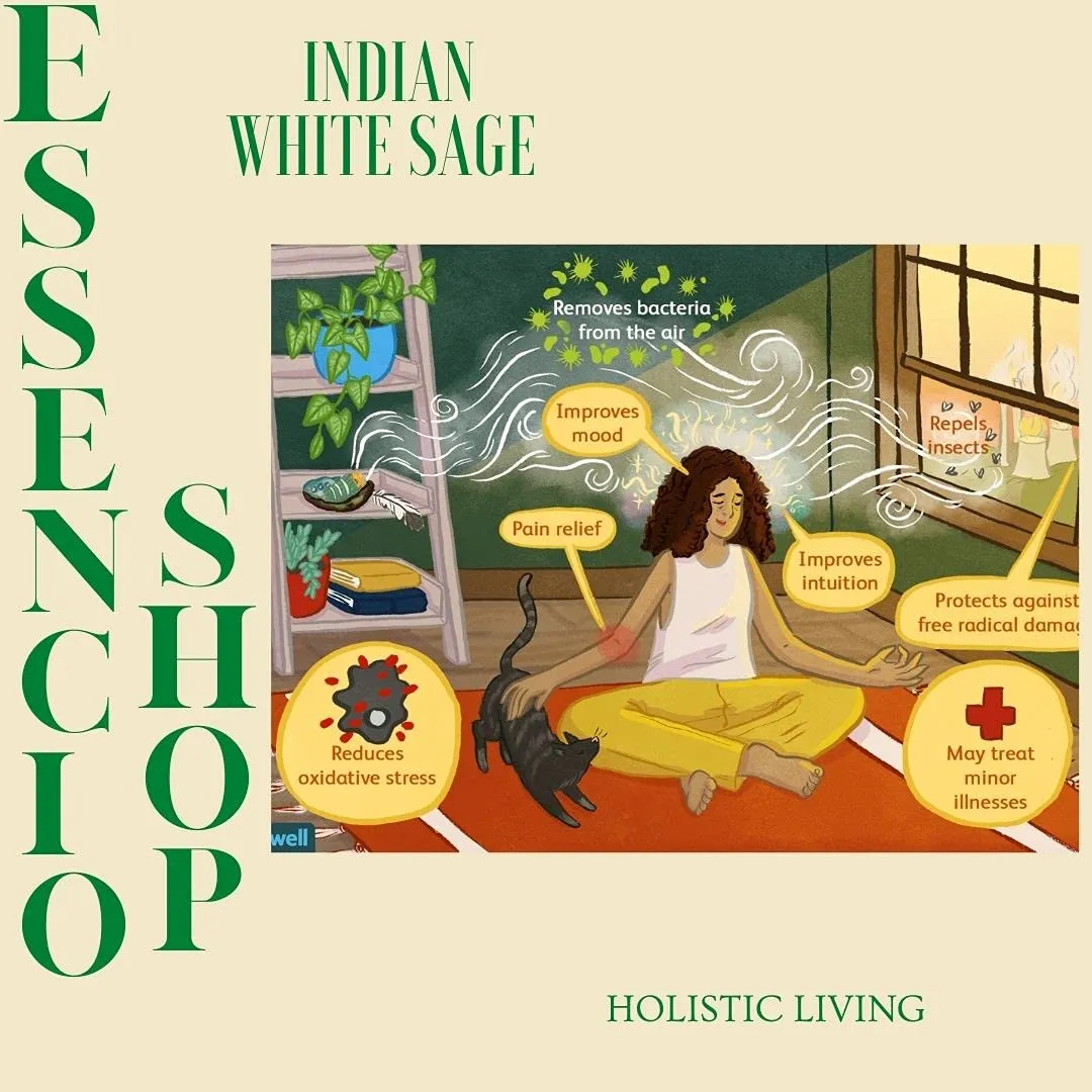 ESSENCIO SHOP Indian White Sage Loose Leaves 100 gm, Pure Natural herb for smudging
